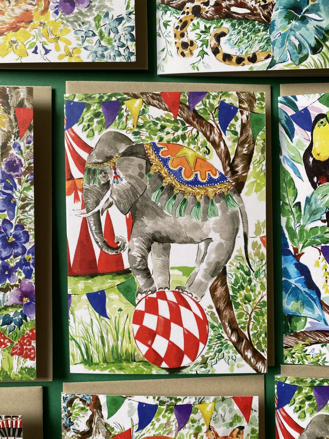 Circus Elephant Greeting Card